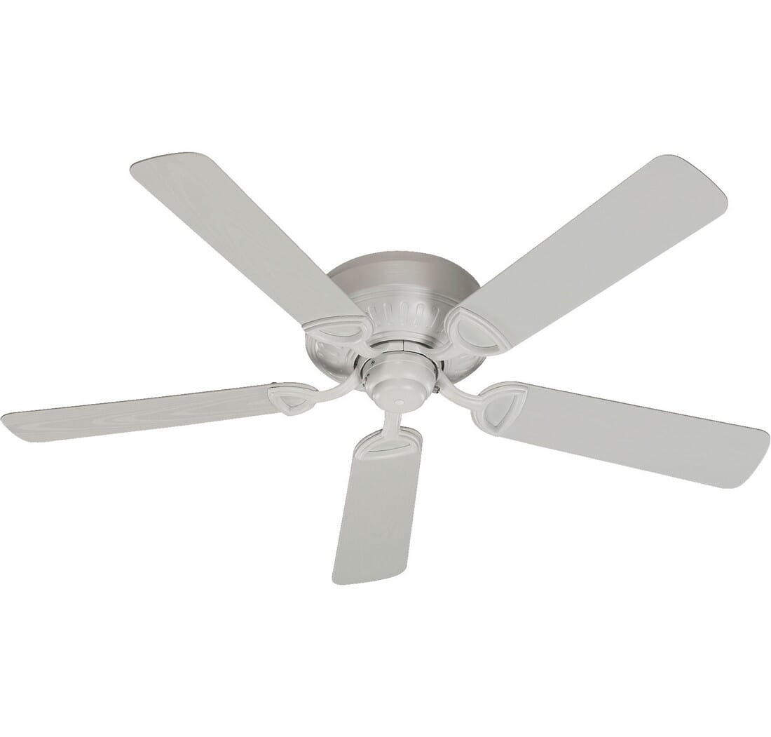 Quorum Medallion Patio 52" Indoor/Outdoor Flush Mount Ceiling Fan in Studio White