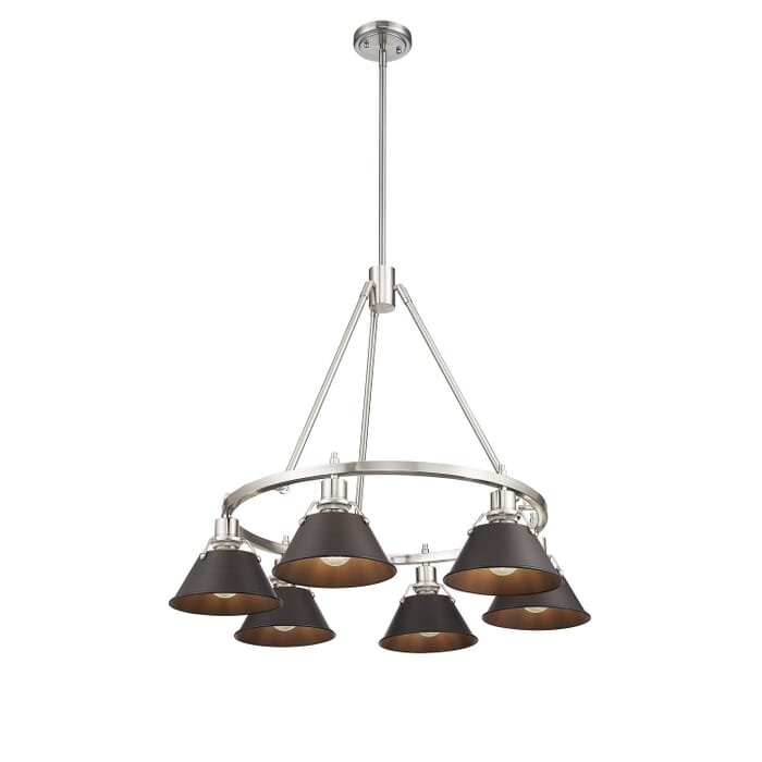 Six Light Chandelier by Golden Six Light Chandelier by Golden
