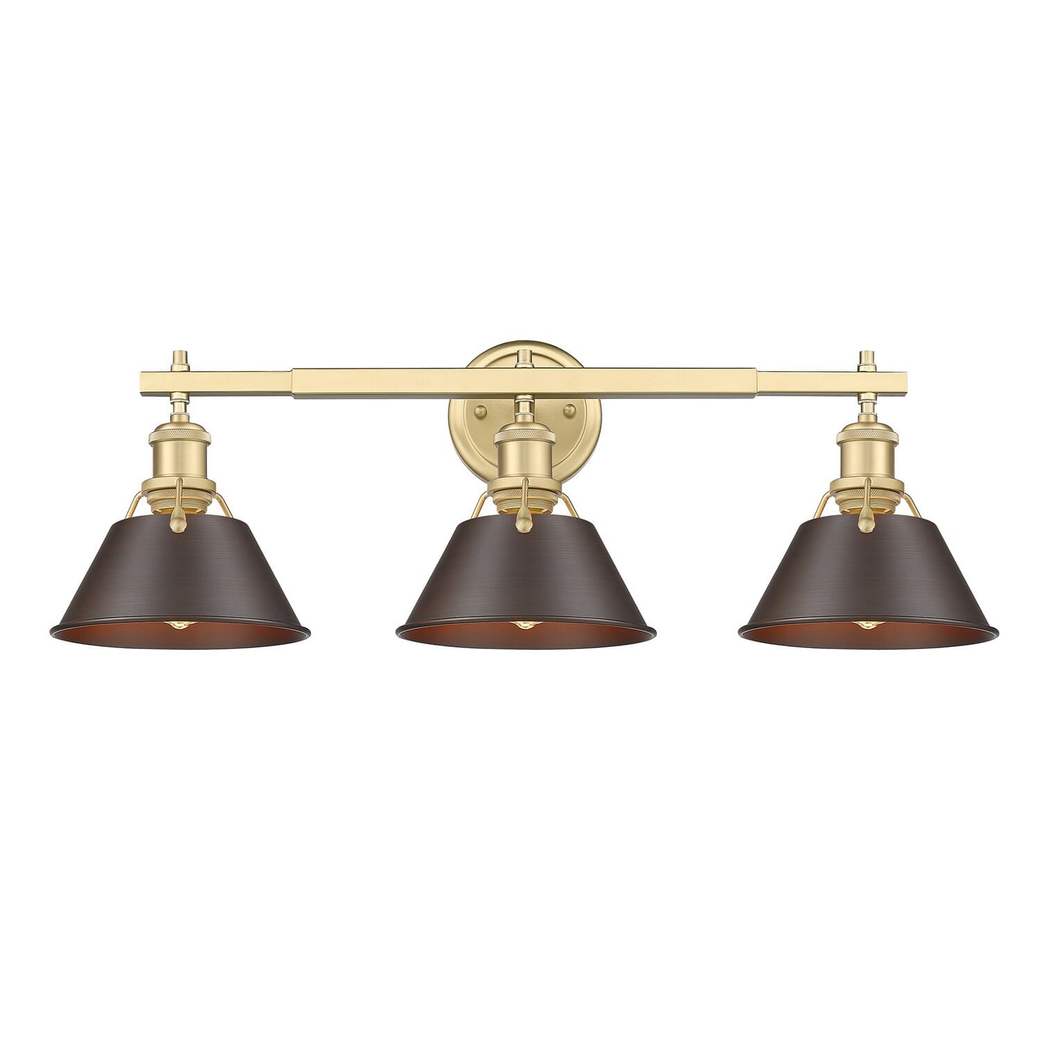 Brushed Champagne Bronze Three Light Bath Vanity from the Orwell BCB Collection - LightsOnline.com