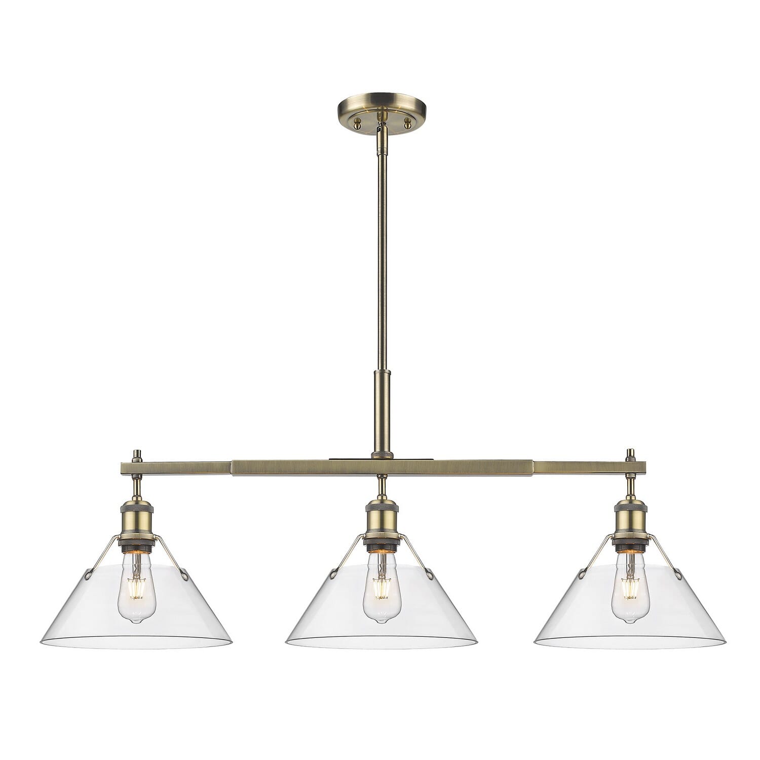Three Light Linear Pendant by Golden