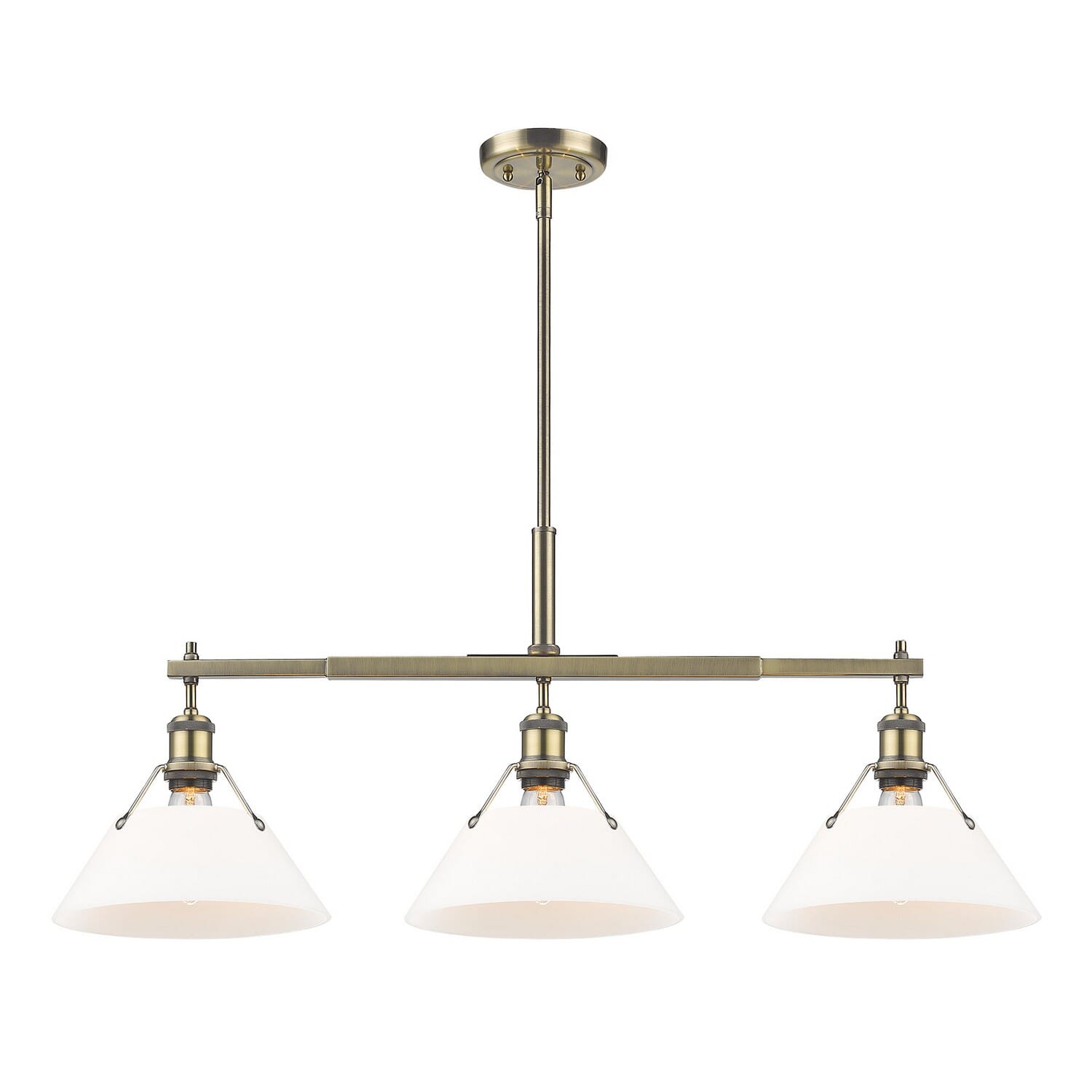 Three Light Linear Pendant by Golden