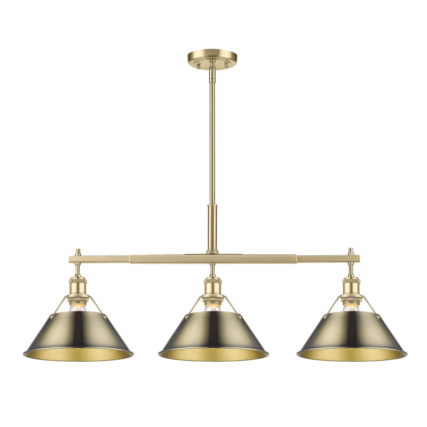 Three Light Linear Pendant by Golden