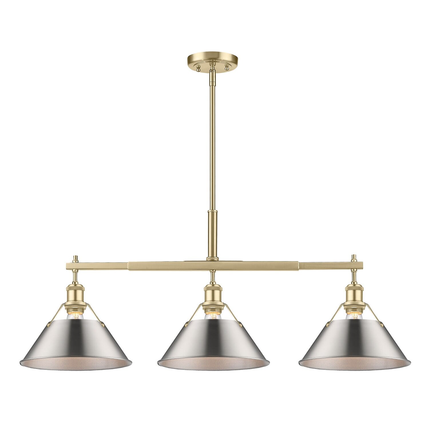 Three Light Linear Pendant by Golden