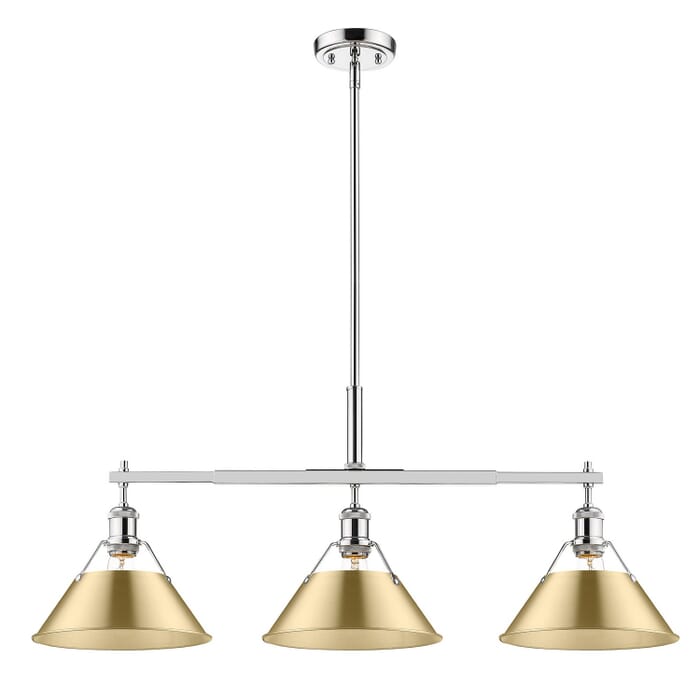 Three Light Linear Pendant by Golden Three Light Linear Pendant by Golden
