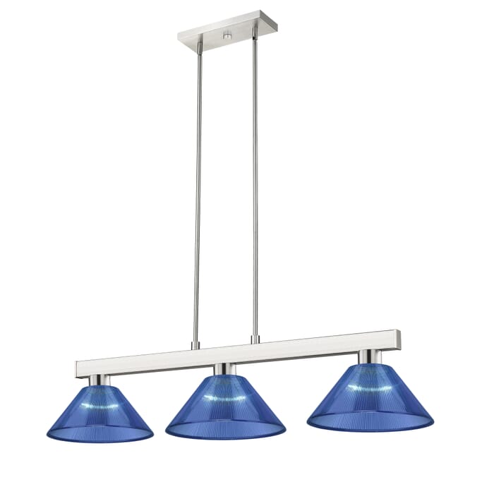 Z-Lite Cobalt 3-Light Linear Pendant Light In Brushed Nickel Z-Lite Cobalt 3-Light Linear Pendant Light In Brushed Nickel