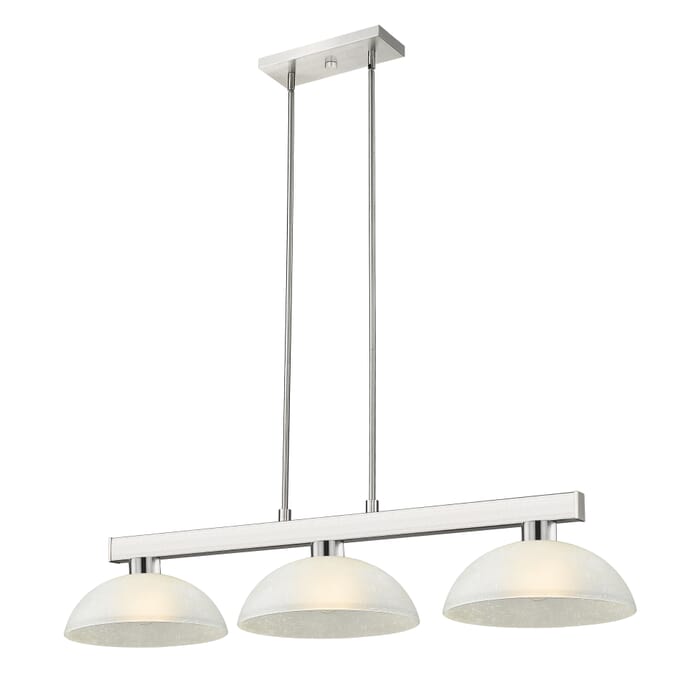 Z-Lite Cobalt 3-Light Linear Pendant Light In Brushed Nickel Z-Lite Cobalt 3-Light Linear Pendant Light In Brushed Nickel