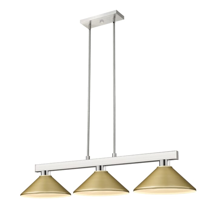 Z-Lite Cobalt 3-Light Linear Pendant Light In Brushed Nickel Z-Lite Cobalt 3-Light Linear Pendant Light In Brushed Nickel