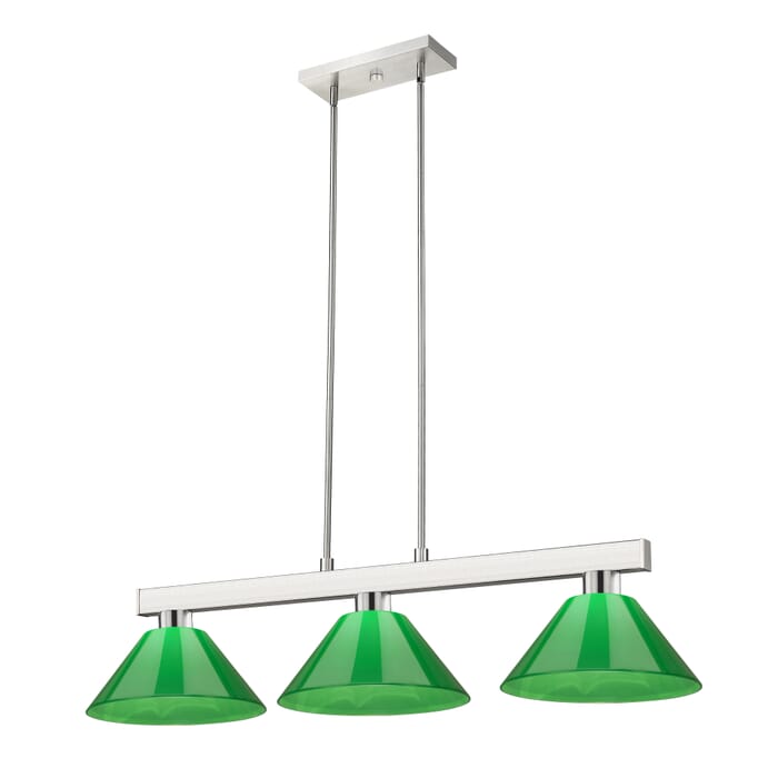 Z-Lite Cobalt 3-Light Linear Pendant Light In Brushed Nickel Z-Lite Cobalt 3-Light Linear Pendant Light In Brushed Nickel