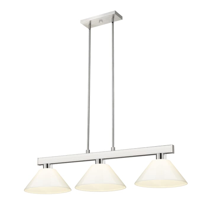 Z-Lite Cobalt 3-Light Linear Pendant Light In Brushed Nickel Z-Lite Cobalt 3-Light Linear Pendant Light In Brushed Nickel