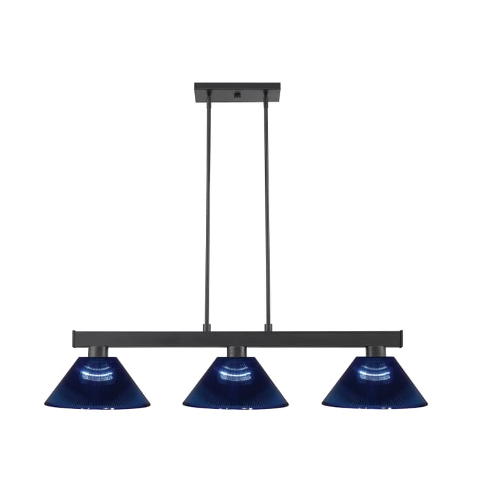 Z-Lite Cobalt 3-Light Linear Pendant Light In Matte Black Z-Lite Cobalt 3-Light Linear Pendant Light In Matte Black