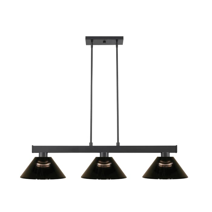 Z-Lite Cobalt 3-Light Linear Pendant Light In Matte Black Z-Lite Cobalt 3-Light Linear Pendant Light In Matte Black