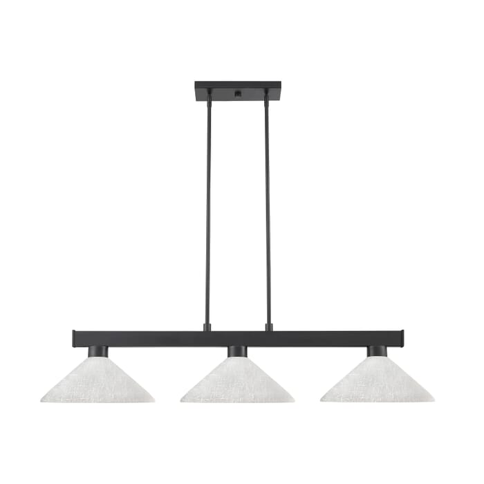 Z-Lite Cobalt 3-Light Linear Pendant Light In Matte Black Z-Lite Cobalt 3-Light Linear Pendant Light In Matte Black