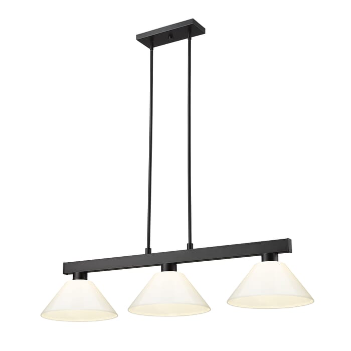 Z-Lite Cobalt 3-Light Linear Pendant Light In Matte Black Z-Lite Cobalt 3-Light Linear Pendant Light In Matte Black