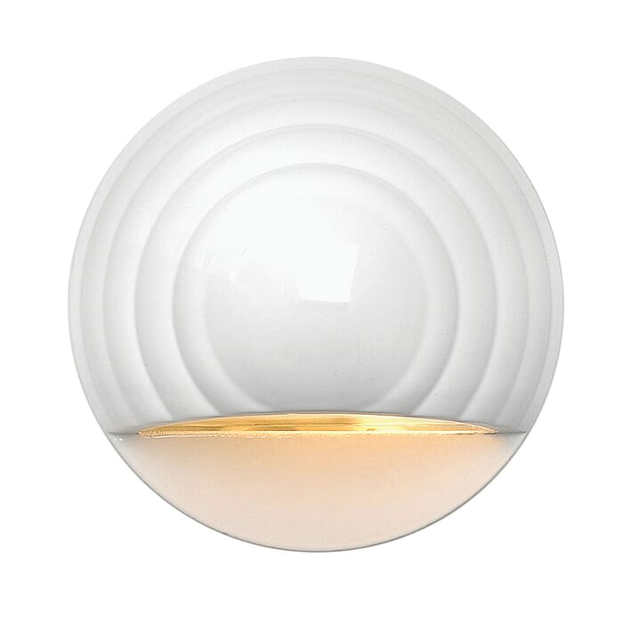 Hinkley 1-Light LED Outdoor Landscape Deck Round LED in Matte White Hinkley 1-Light LED Outdoor Landscape Deck Round LED in Matte White
