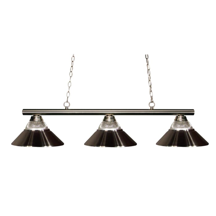 Z-Lite Sharp Shooter 3-Light Linear Pendant Light In Brushed Nickel Z-Lite Sharp Shooter 3-Light Linear Pendant Light In Brushed Nickel