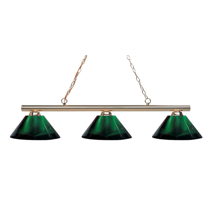 Z-Lite Sharp Shooter 3-Light Linear Pendant Light In Polished Brass Z-Lite Sharp Shooter 3-Light Linear Pendant Light In Polished Brass