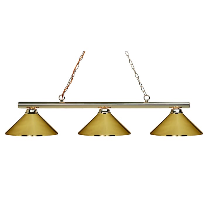 Z-Lite Sharp Shooter 3-Light Linear Pendant Light In Polished Brass Z-Lite Sharp Shooter 3-Light Linear Pendant Light In Polished Brass