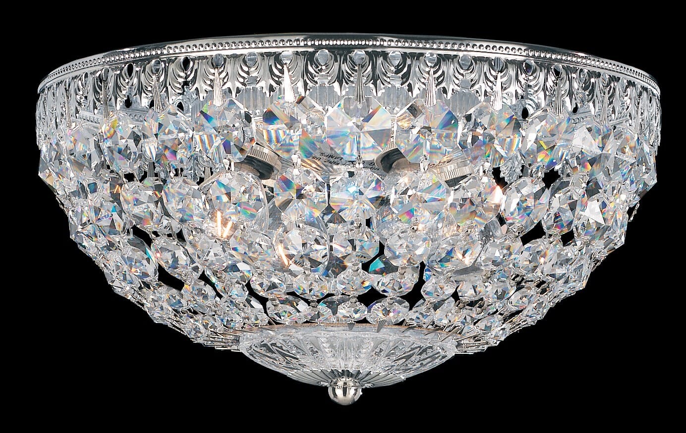 Petit Crystal 4-Light Flush Mount Ceiling Light in Heirloom Bronze