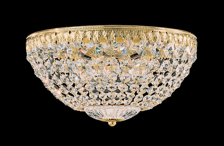Petit Crystal 5-Light Flush Mount Ceiling Light in Silver