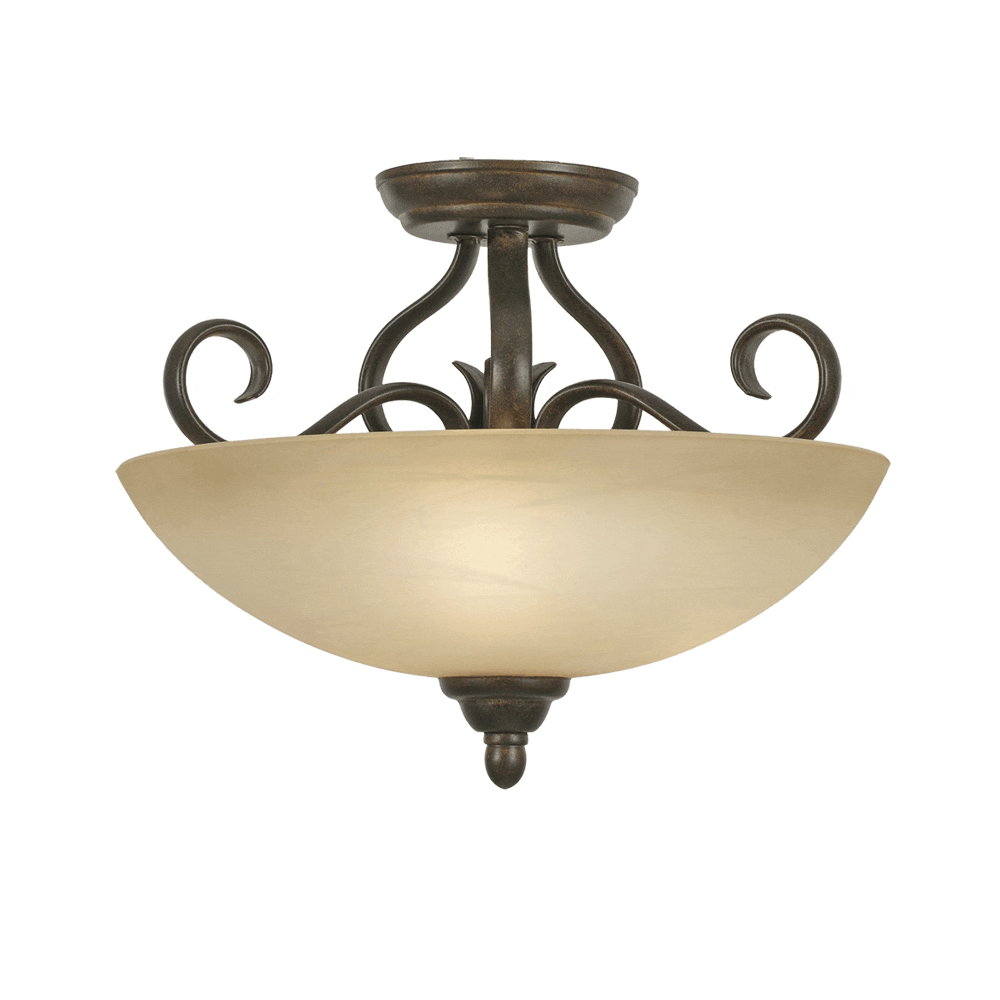 Golden Riverton 3-Light Ceiling Light in Peppercorn