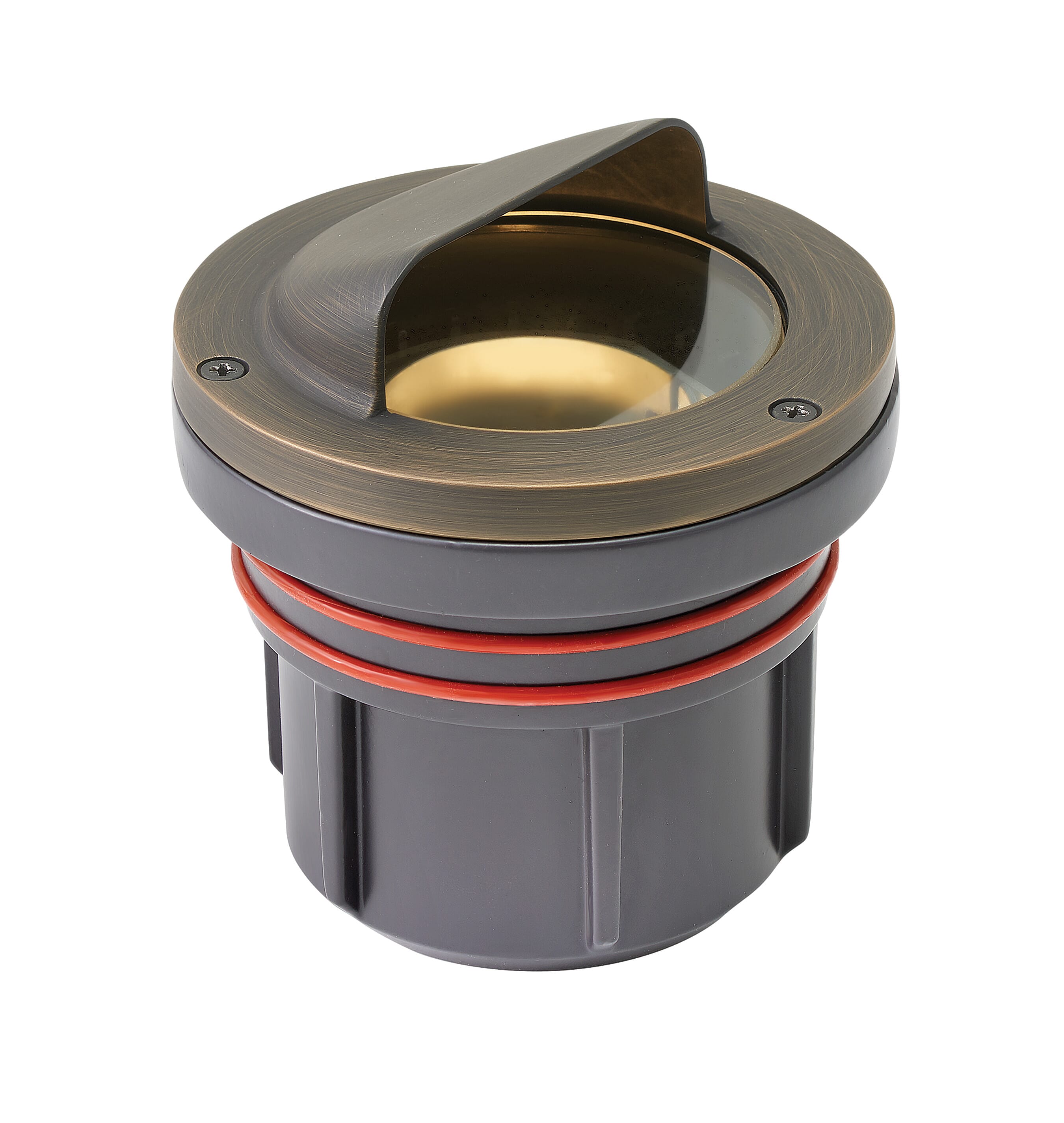 1-Light Outdoor Landscape Shielded Well Light in Matte Bronze