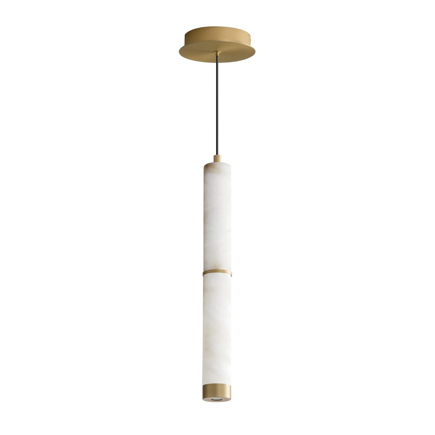 Aragon LED Pendant in White Alabaster Gold - Thumbnail 2