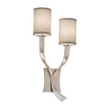 Corbett Roxy 2-Light Wall Sconce in Modern Silver With Polish Stainle
