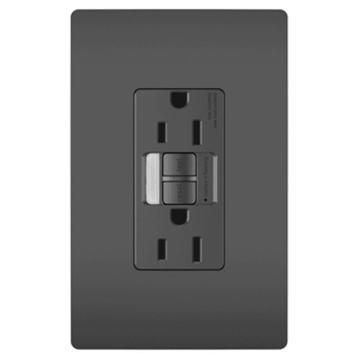 LeGrand Radiant Self-Testing GFCI Nightlight and Outlet in Black LeGrand Radiant Self-Testing GFCI Nightlight and Outlet in Black