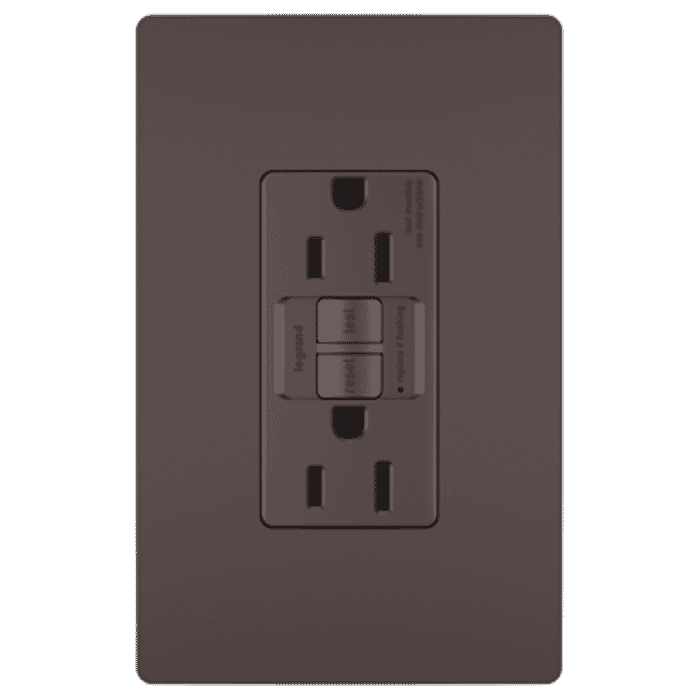 LeGrand Radiant Self-Testing GFCI Outlet in Dark Bronze LeGrand Radiant Self-Testing GFCI Outlet in Dark Bronze