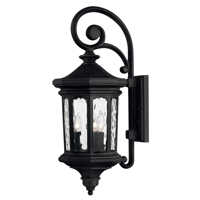 Hinkley Raley 3-Light Outdoor Medium Wall Mount in Museum Black Hinkley Raley 3-Light Outdoor Medium Wall Mount in Museum Black