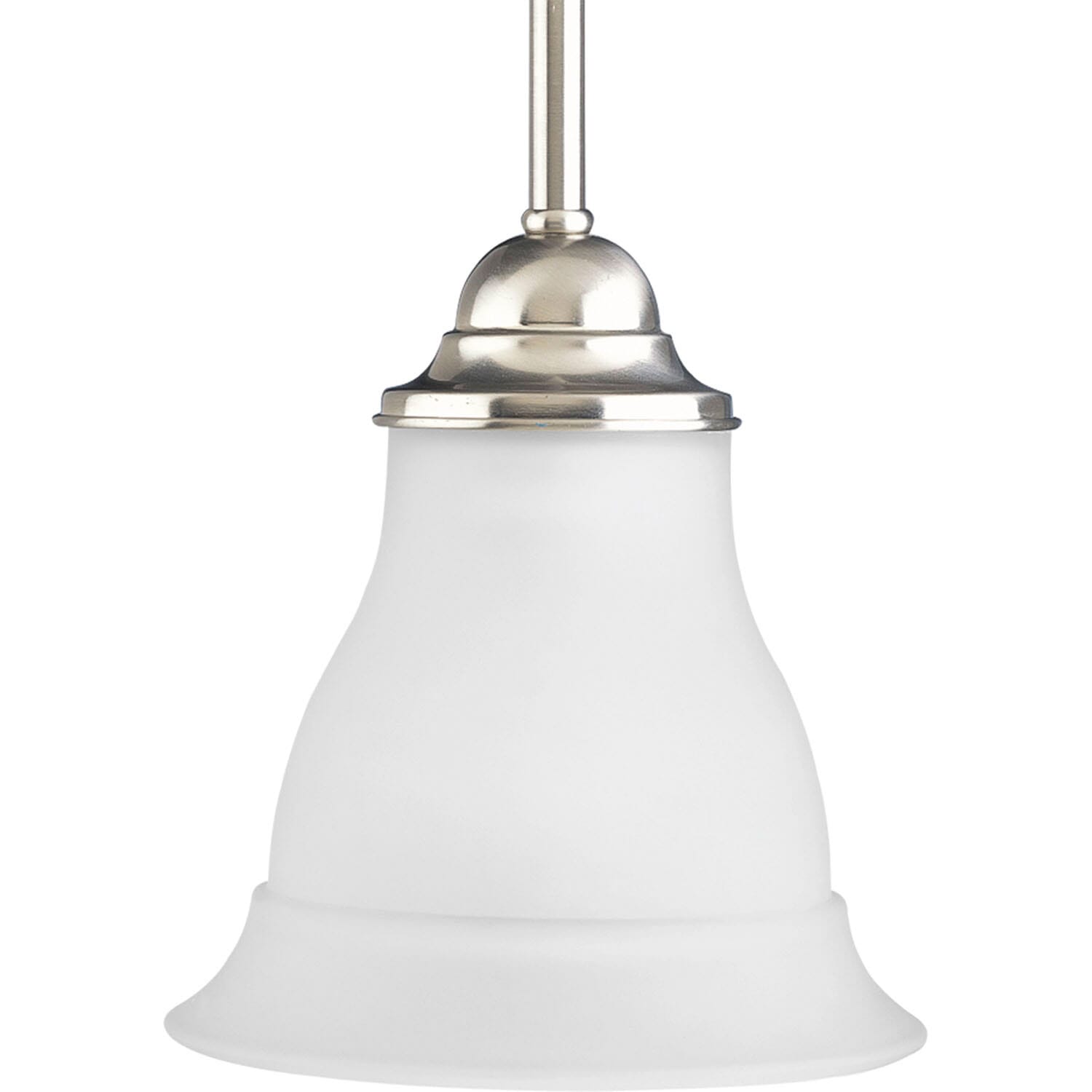Brushed Nickel One Light Pendant from the Trinity Collection