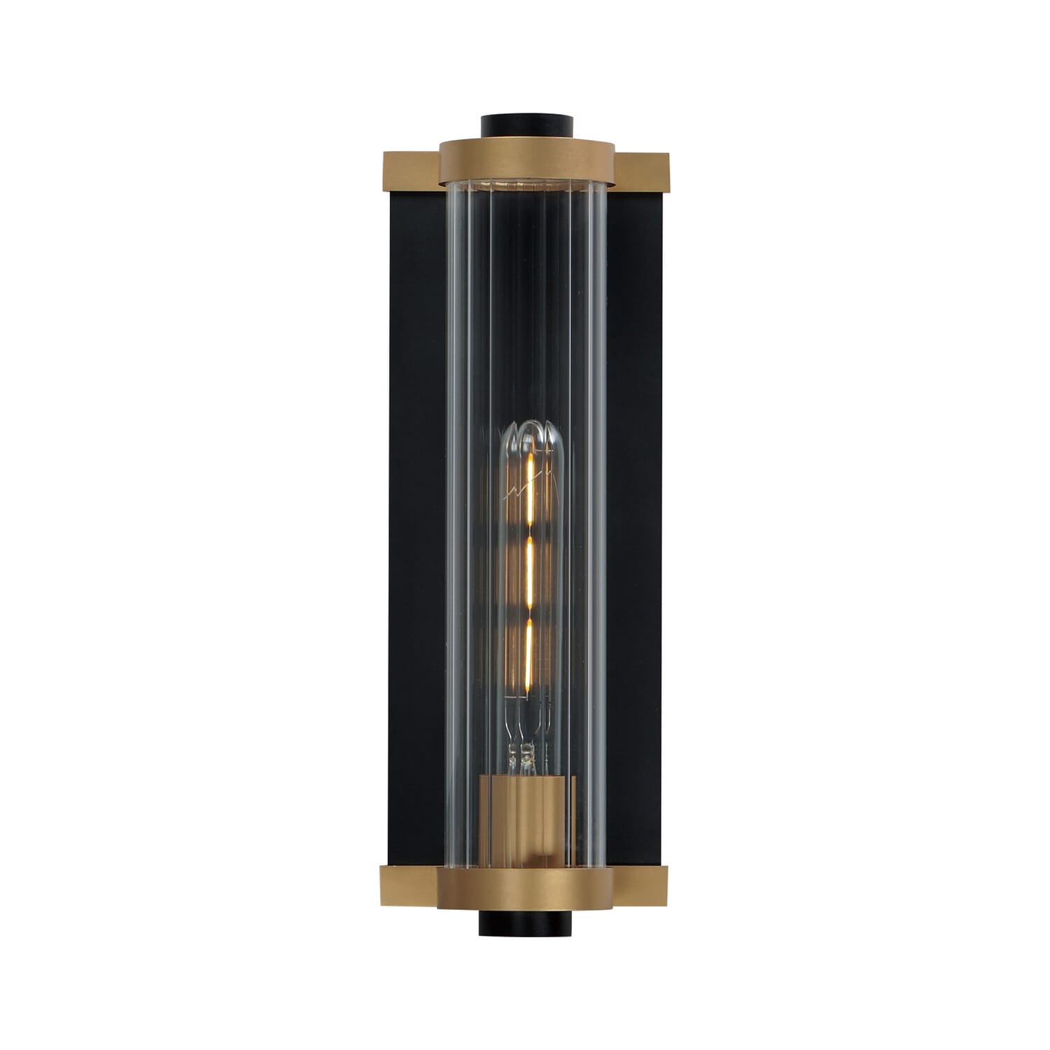 Black   Antique Brass One Light Outdoor Wall Sconce from the Opulent Collection