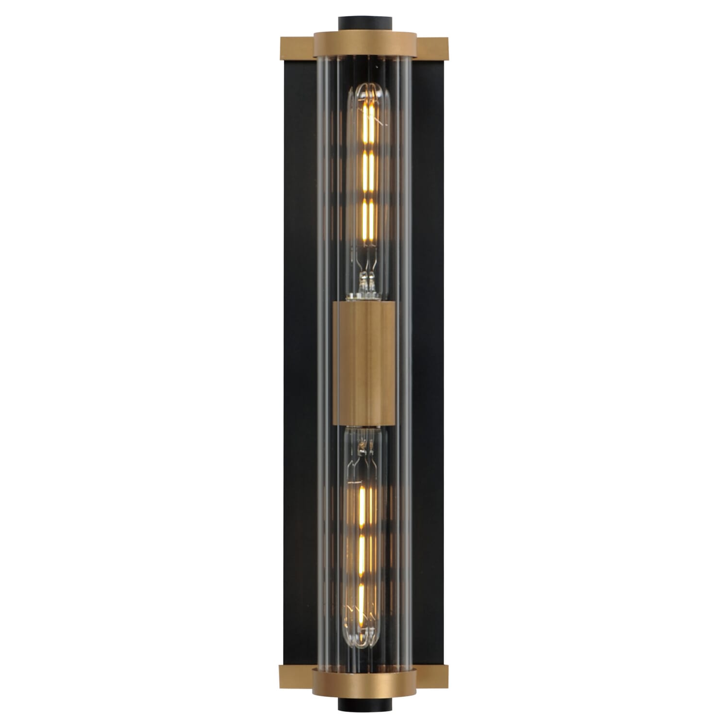Black   Antique Brass Two Light Outdoor Wall Sconce from the Opulent Collection