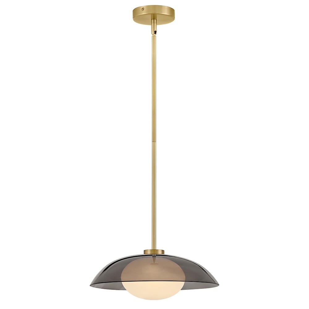 Cove LED Pendant in Lacquered Brass