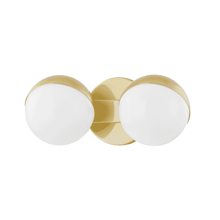 Hudson Valley Lodi 2-Light Bathroom Vanity Light in Aged Brass Hudson Valley Lodi 2-Light Bathroom Vanity Light in Aged Brass
