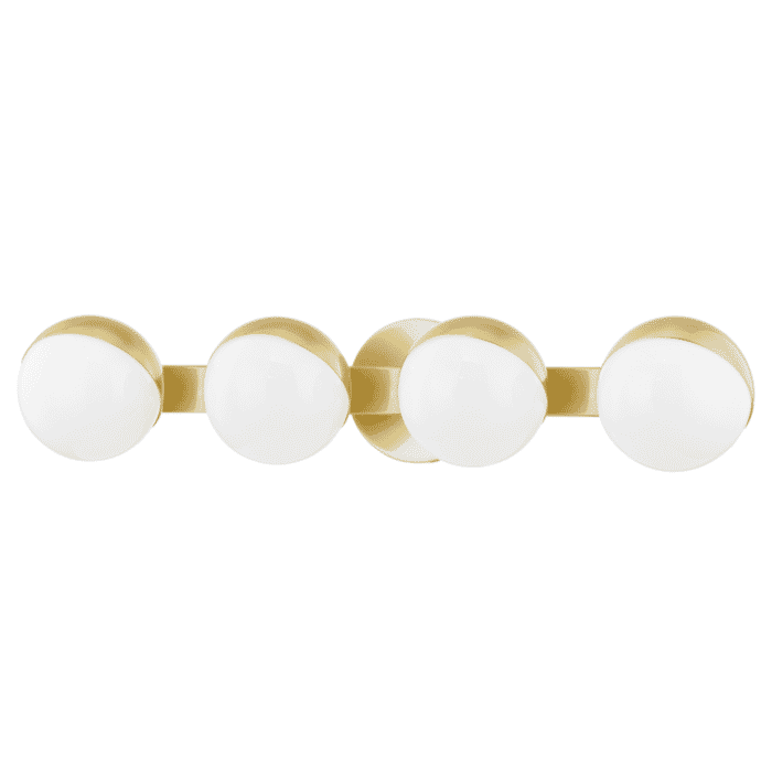 Hudson Valley Lodi 4-Light Bathroom Vanity Light in Aged Brass Hudson Valley Lodi 4-Light Bathroom Vanity Light in Aged Brass