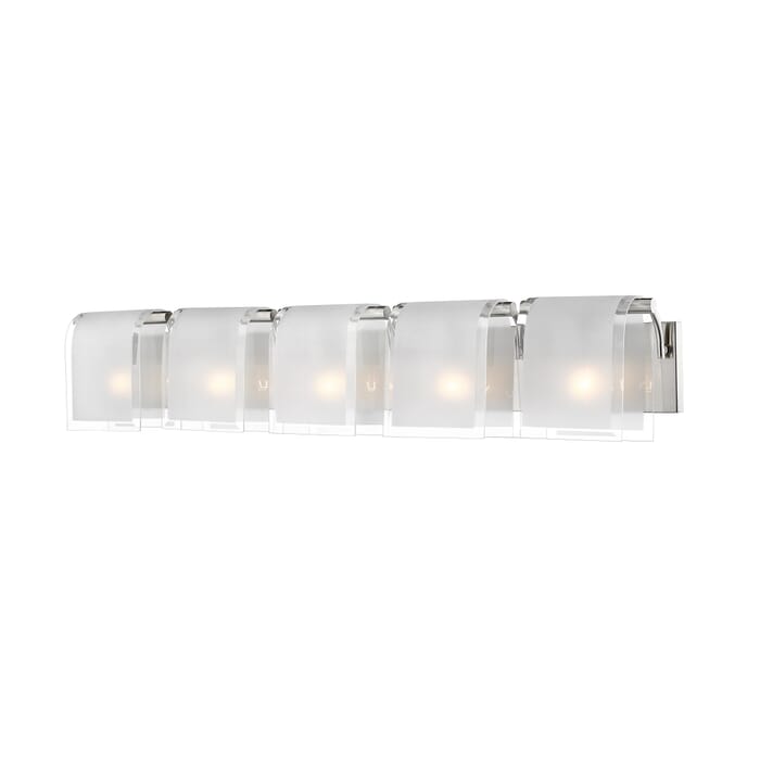 Z-Lite Zephyr 5-Light Bathroom Vanity Light In Brushed Nickel Z-Lite Zephyr 5-Light Bathroom Vanity Light In Brushed Nickel