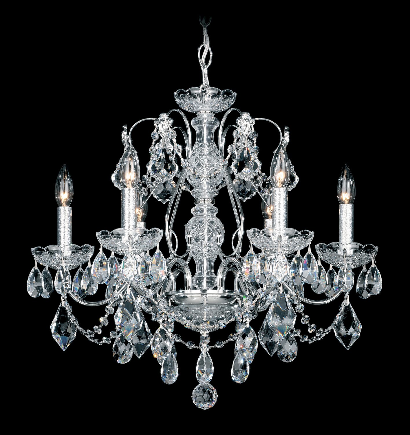 Century 6-Light Chandelier in Black Pearl