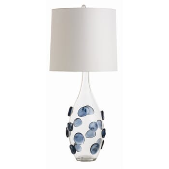 Arteriors Edge 33.5" Table Lamp in Clear/Navy Blue Glass
