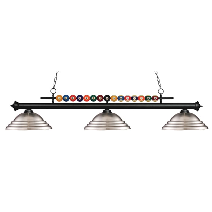 Z-Lite Shark 3-Light Linear Pendant Light In Matte Black Z-Lite Shark 3-Light Linear Pendant Light In Matte Black