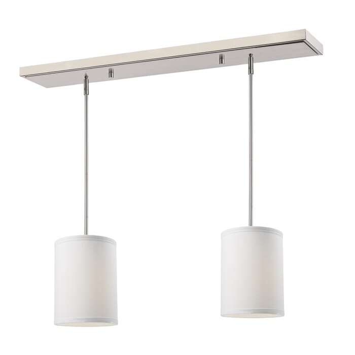 Z-Lite Albion 2-Light Linear Pendant Light In Brushed Nickel Z-Lite Albion 2-Light Linear Pendant Light In Brushed Nickel