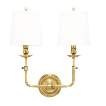 Hudson Valley Logan 2-Light 18" Wall Sconce in Aged Brass