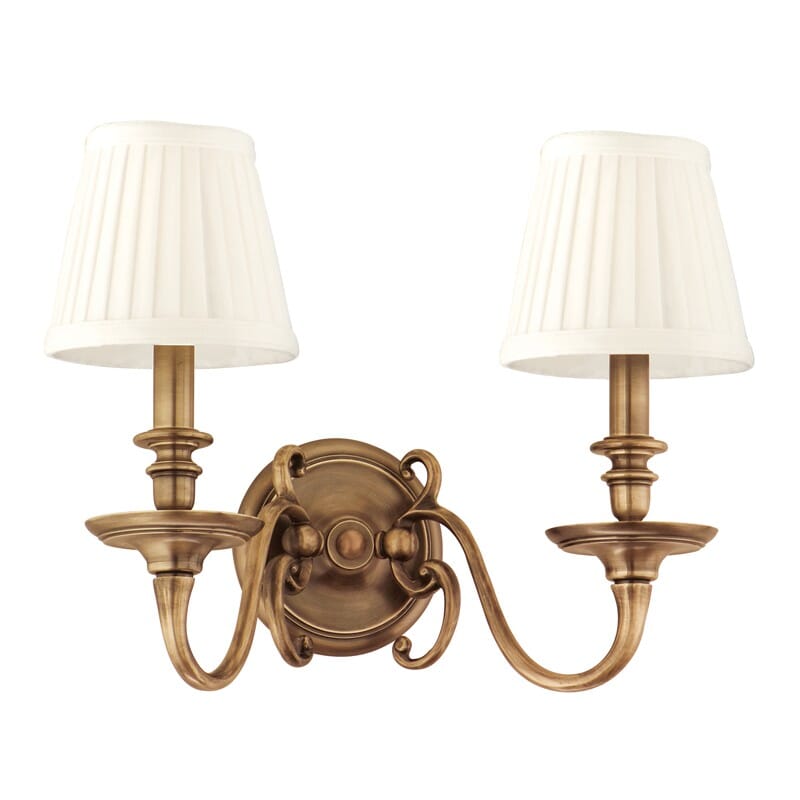 Charleston 2-Light 13" Wall Sconce in Aged Brass