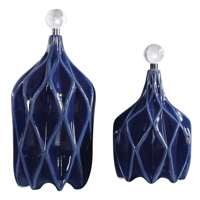 Uttermost Klara Geometric Bottles, Set Of 2 by Renee Wightman Uttermost Klara Geometric Bottles, Set Of 2 by Renee Wightman