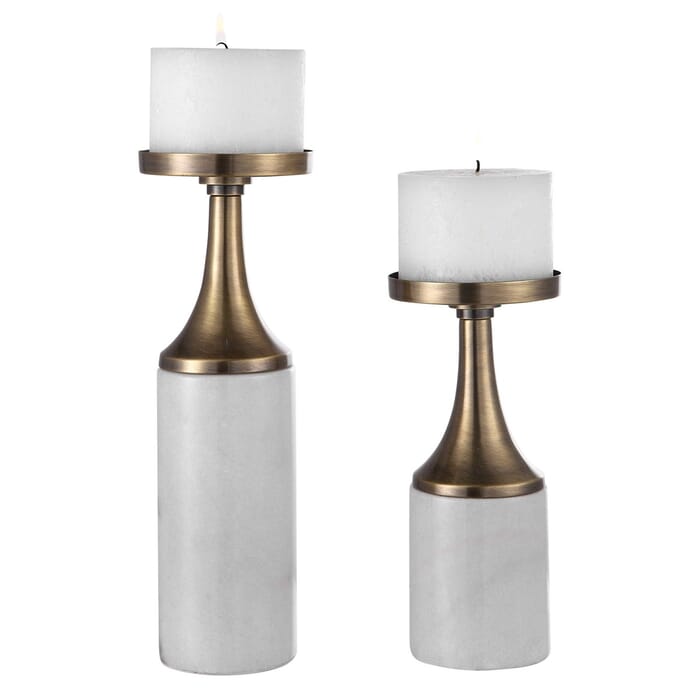 Uttermost Castiel Marble Candleholders, Set Of 2 by Billy Moon Uttermost Castiel Marble Candleholders, Set Of 2 by Billy Moon