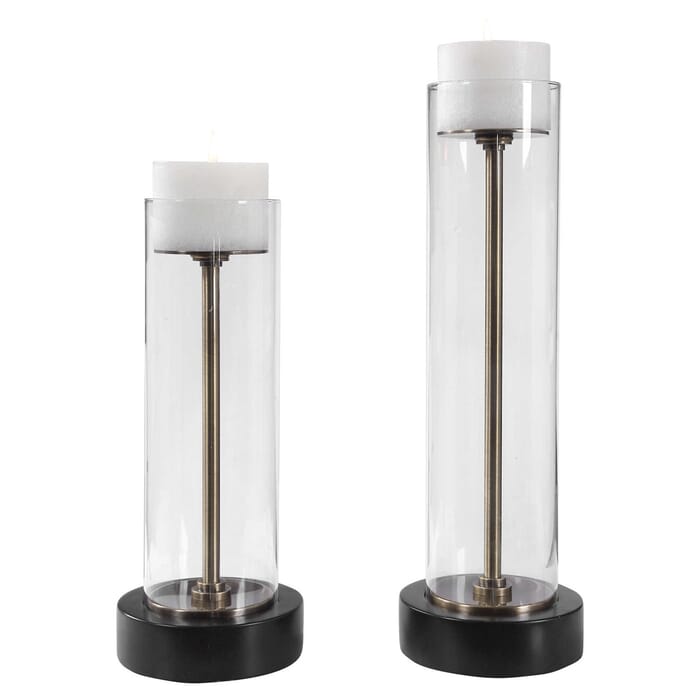 Uttermost Charvi Glass Candleholders, Set Of 2 by John Kowalski Uttermost Charvi Glass Candleholders, Set Of 2 by John Kowalski