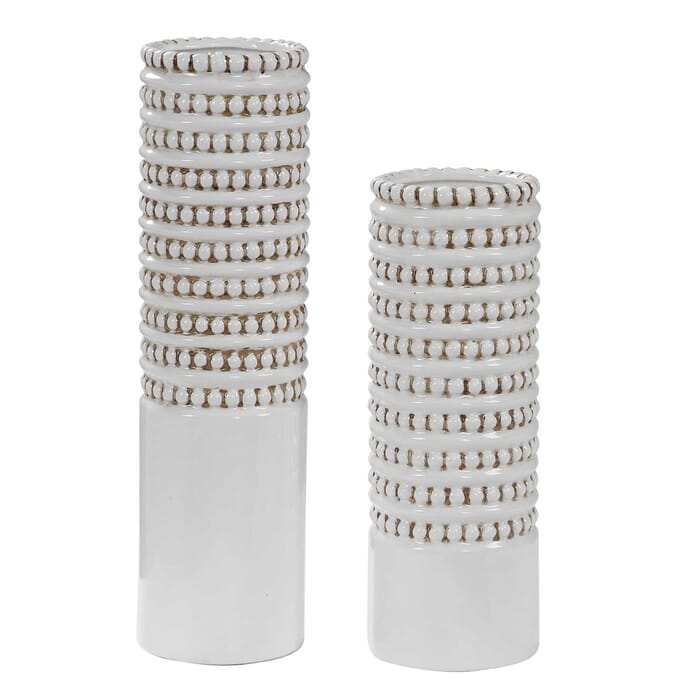 Uttermost Angelou White Vases, Set Of 2 by Renee Wightman Uttermost Angelou White Vases, Set Of 2 by Renee Wightman