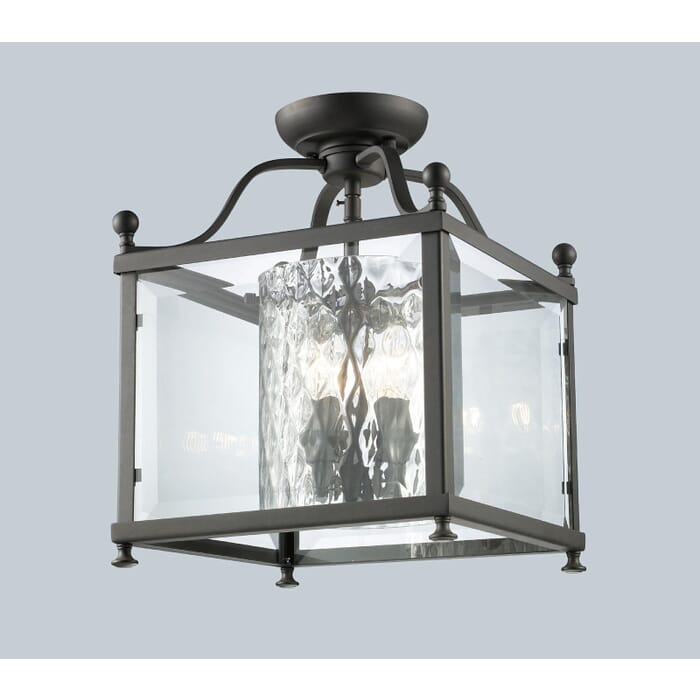 Z-Lite Fairview 3-Light Semi Flush Mount Ceiling Light In Bronze Z-Lite Fairview 3-Light Semi Flush Mount Ceiling Light In Bronze