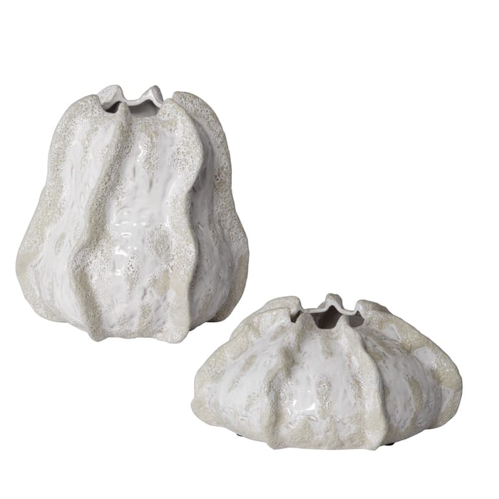 Uttermost Urchin Textured Ivory Vases, Set Of 2 by Carolyn Kinder Uttermost Urchin Textured Ivory Vases, Set Of 2 by Carolyn Kinder