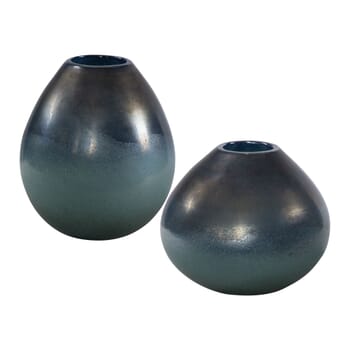 Uttermost Rian Aqua Bronze Vases, Set Of 2 by Carolyn Kinder